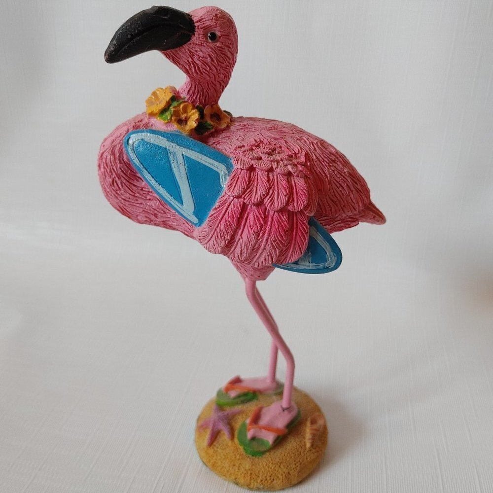 Pink Flamingo Statuary Surfboard Flower Crown